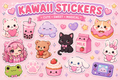 🌸 Kawaii Sticker Sheet PNG | Cute Pastel Animal Stickers | Digital Download | Planner & Journal Stickers 💖