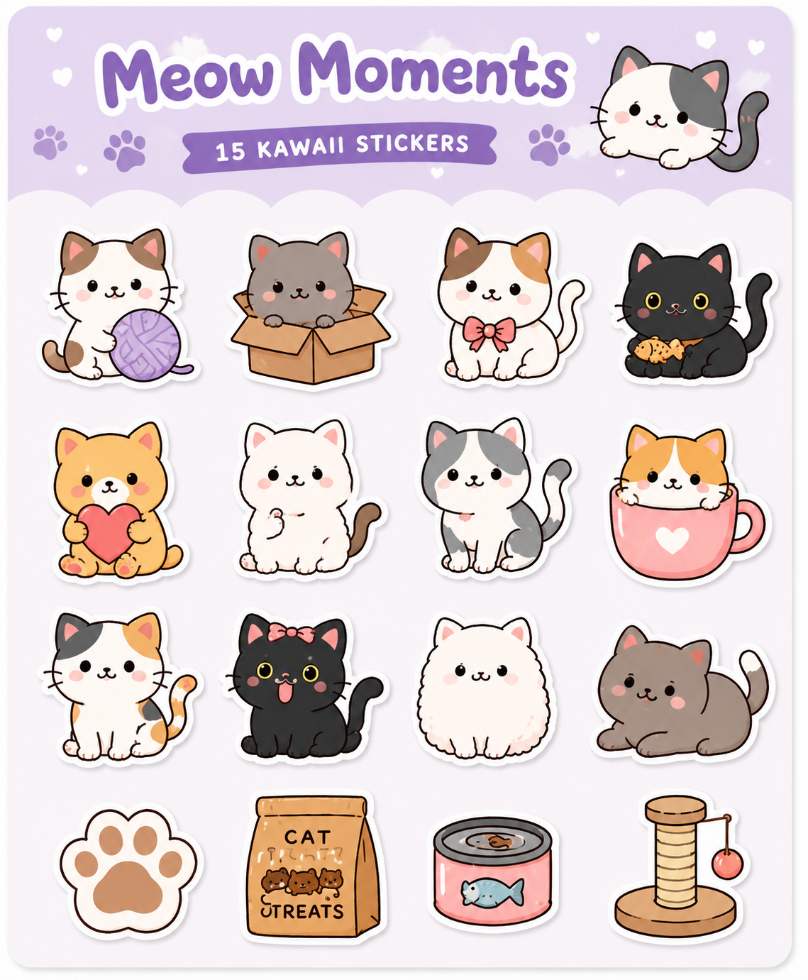 🐾 Meow Moments Sticker Pack